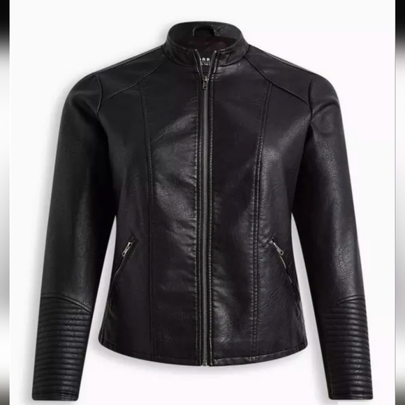 Torrid Vegan Leather Collarless Moto Jacket Plus Size 1x - Picture 2 of 16